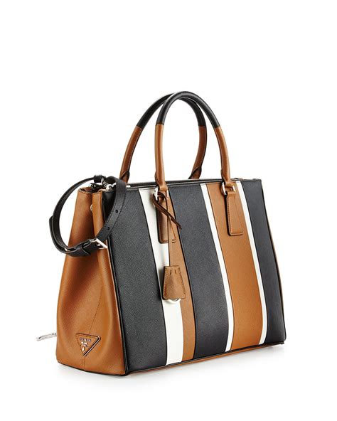 prada baiadera striped tote bag|Prada Saffiano Baiadera Striped Galleria Tote Bag, .